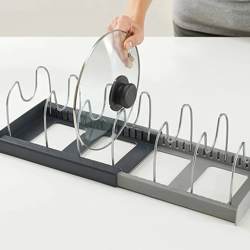 Extendable Pot Lid Holder & Pan Organizer