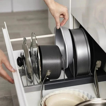 Extendable Pot Lid Holder & Pan Organizer