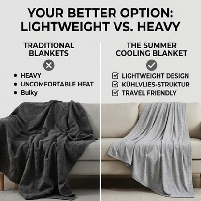 Cooling summer blanket with cooling fleece