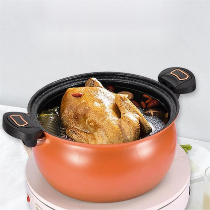 McRib Stone Micro Cooking Pot with Non-Stick Coating