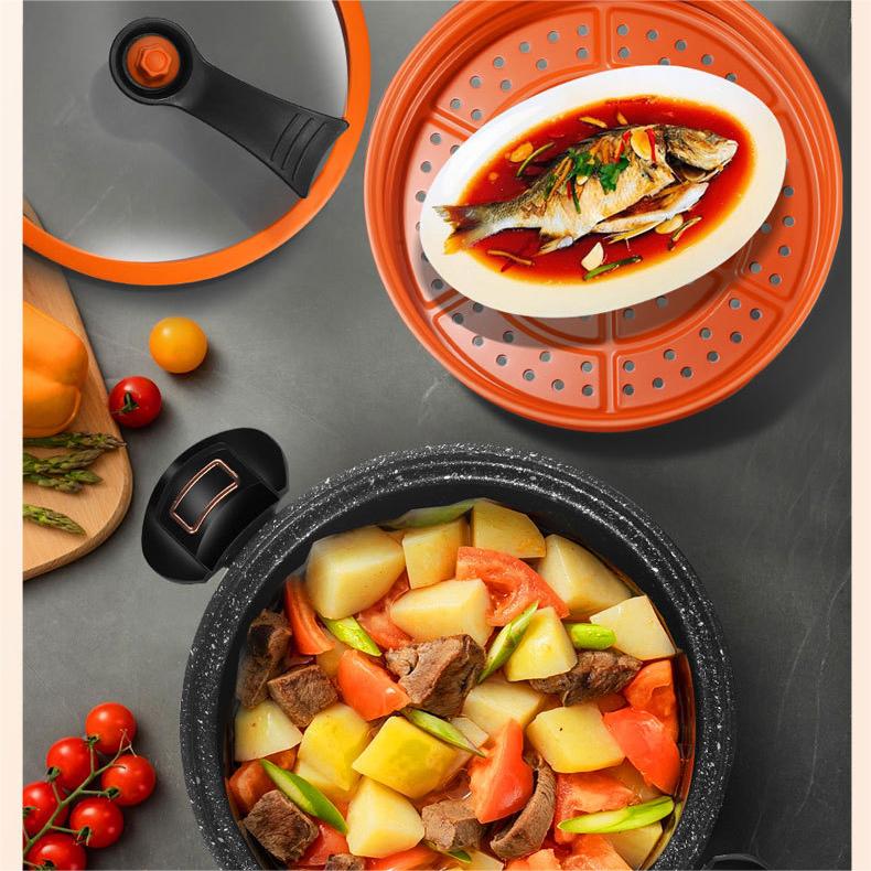 McRib Stone Micro Cooking Pot with Non-Stick Coating
