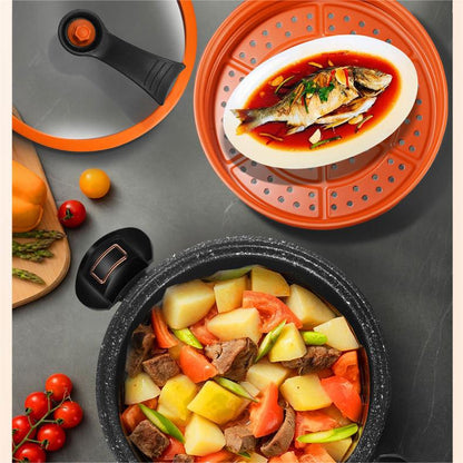 McRib Stone Micro Cooking Pot with Non-Stick Coating