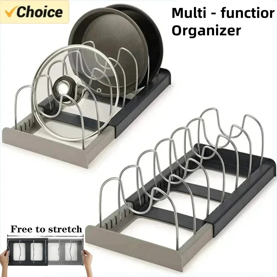 Extendable Pot Lid Holder & Pan Organizer